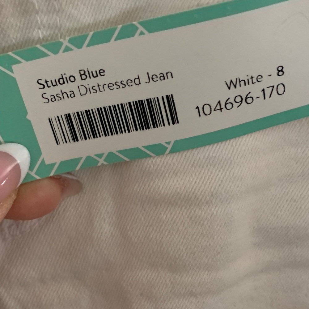 NWT Studio Blue Stitchfix White Cream Cropped Jeans - Picture 5 of 7